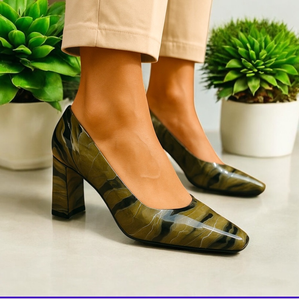 Studio Roma Stylish Green Camouflage Women's Heels
